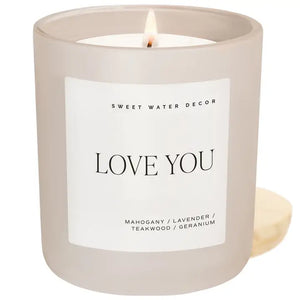 Sweet Water Decor - Love You Candle Matte White Jar 15oz