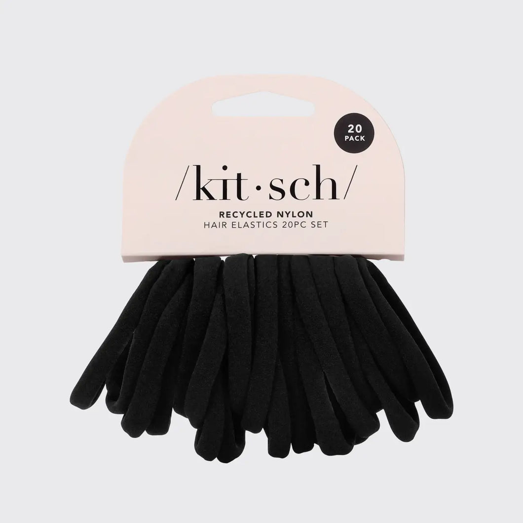 Kitsch - Eco-Friendly Nylon Elastics 20pc set Black