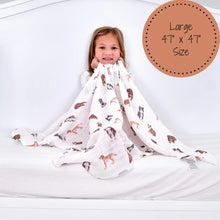Load image into Gallery viewer, LollyBanks - Dog Print Baby Swaddle Blanket

