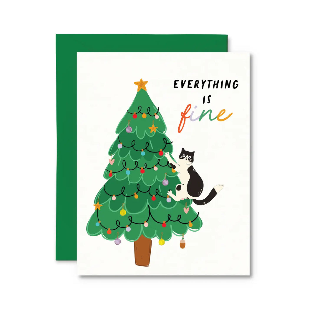 Everything Is Fine Cat Card