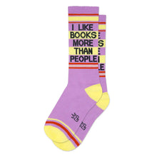 Load image into Gallery viewer, Gumball Poodle - I Like Books More Than People Gym Crew Socks
