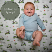 Load image into Gallery viewer, LollyBanks - Golf A Round Baby Muslin Swaddle Blanket
