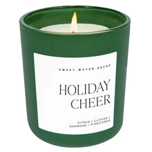 Load image into Gallery viewer, Sweet Water Decor - Holiday Cheer Soy Candle Matte Green Jar 15oz
