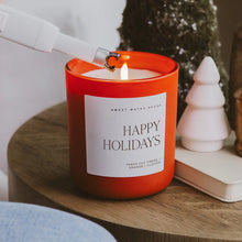 Load image into Gallery viewer, Sweet Water Decor - Happy Holidays Soy Candle Matte Red Jar 15oz
