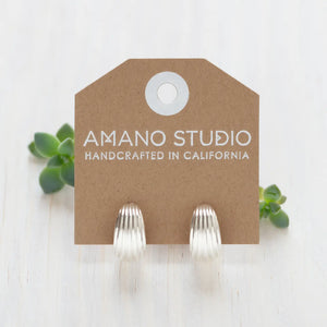 Amano Studio - Vintage Ribbed Shell Hoop Earrings