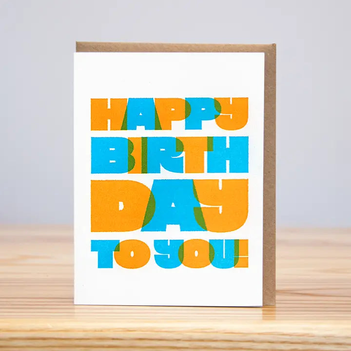 Happy Birthday To You Big Block Card