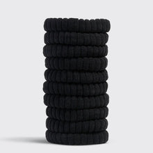 Load image into Gallery viewer, Kitsch - Recycled Fabric Ribbed Hair Elastics 10pc Set - Black
