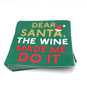 Dear Santa, The Wine Made Me Do It Napkins- 20ct