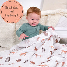 Load image into Gallery viewer, LollyBanks - Dog Print Baby Swaddle Blanket
