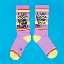 Load image into Gallery viewer, Gumball Poodle - I Like Books More Than People Gym Crew Socks
