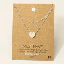 Load image into Gallery viewer, Dainty Layered Chain Heart Charm Necklace
