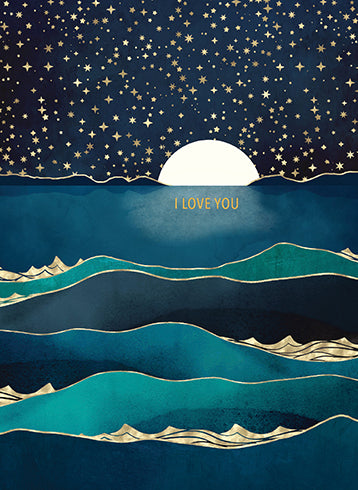 I Love you Moonlit Stars Card
