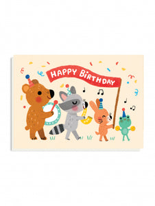 Happy Birthday Animals Band Card