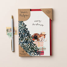 Load image into Gallery viewer, Snowman And Cat Boxed Holiday Cards
