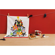 Load image into Gallery viewer, Kitty Carol Christmas Dishtowel
