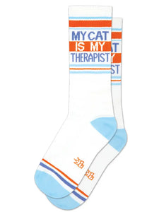Gumball Poodle - My Cat Is My Therapist Gym Crew Socks