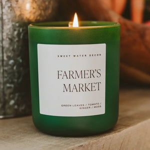 Sweet Water Decor - Farmer's Market Soy Candle Green Jar 15oz