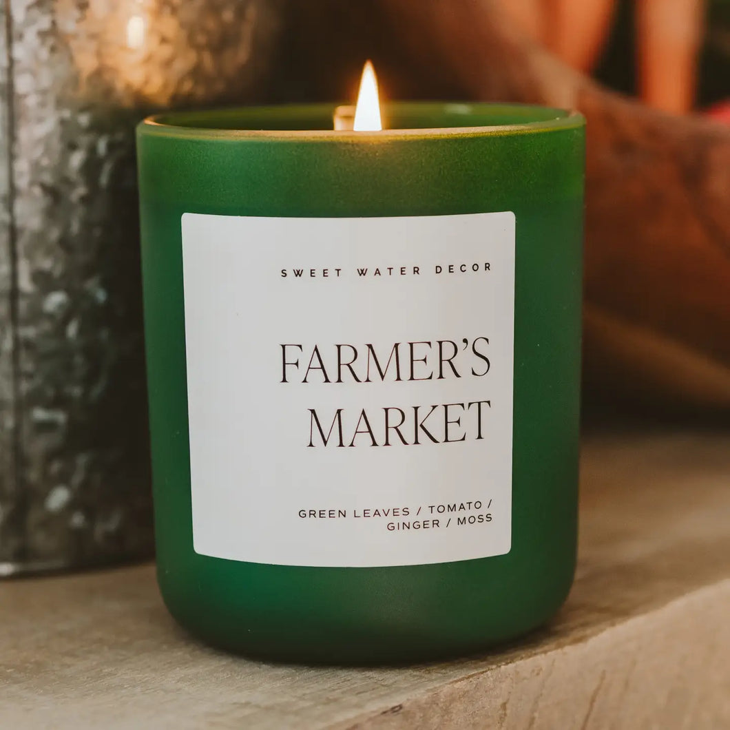 Sweet Water Decor - Farmer's Market Soy Candle Green Jar 15oz