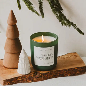 Sweet Water Decor - Santa's Workshop Soy Candle Matte Green Jar 15oz