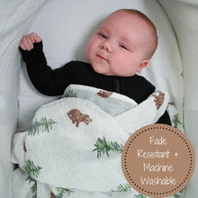 Load image into Gallery viewer, LollyBanks - Bear Cub Baby Muslin Swaddle Blanket
