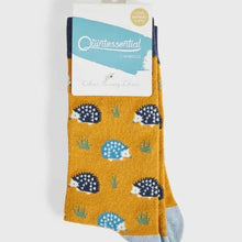 Load image into Gallery viewer, Hedgehog Mustard Womens Socks
