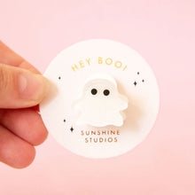 Load image into Gallery viewer, Hey Boo! Ghost Mini Hair Clip
