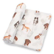 Load image into Gallery viewer, LollyBanks - Dog Print Baby Swaddle Blanket
