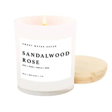 Load image into Gallery viewer, Sweet Water Decor - Sandalwood Rose Soy Candle White Jar 11oz
