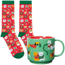 Load image into Gallery viewer, Holiday Hounds Christmas Mug and Socks Set
