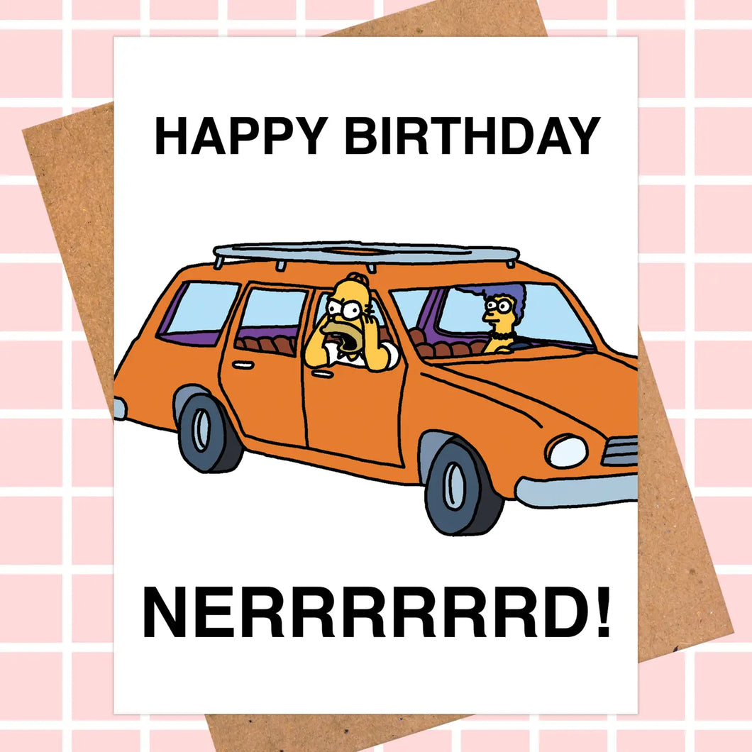 Simpsons Nerd Birthday Card