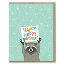 Load image into Gallery viewer, Raccoon Birthday Sign Card
