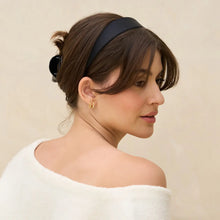 Load image into Gallery viewer, Kitsch - Recycled Fabric Satin &amp; Velvet Headbands 2pc Set-Black/Choco
