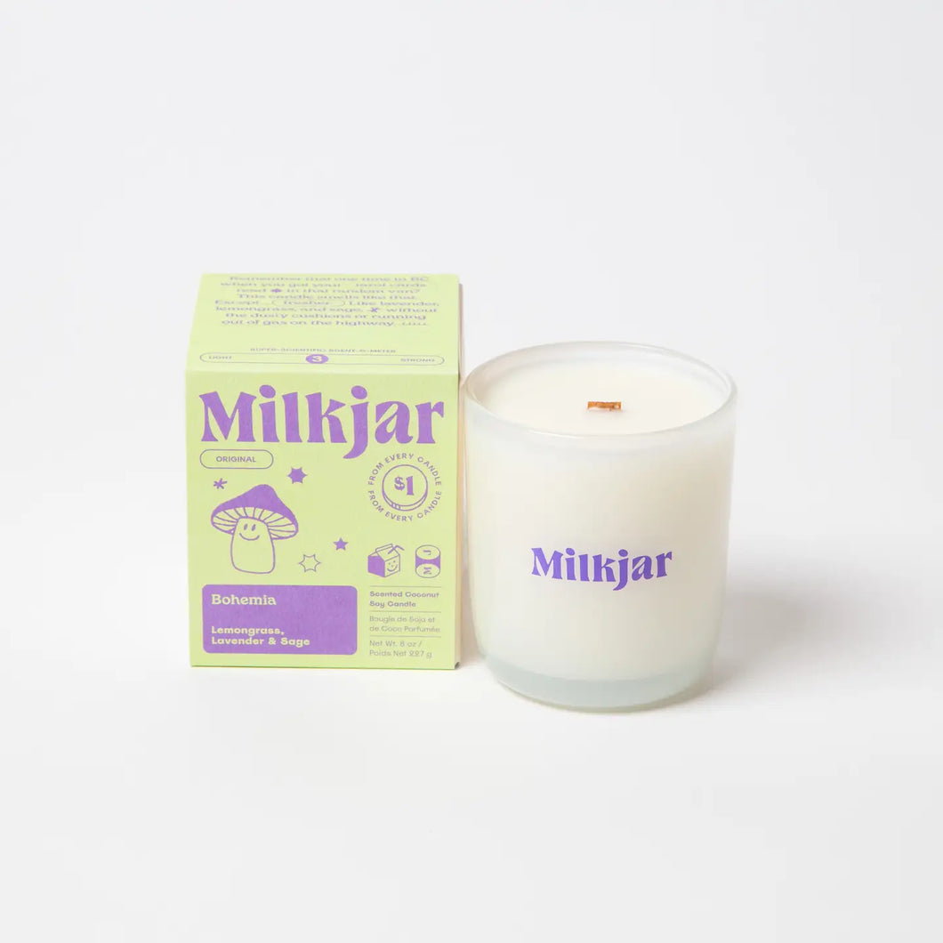 Milkjar - Bohemia - Lemongrass, Lavender & Sage Coconut Soy 8oz Candle