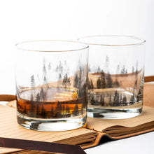 Load image into Gallery viewer, Forest and Clouds Whiskey Glass
