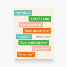 Load image into Gallery viewer, Wedding Reviews Card
