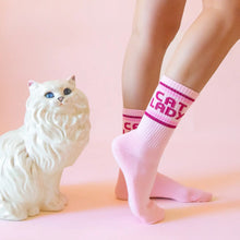 Load image into Gallery viewer, Cat Lady Ribbed Crew Socks
