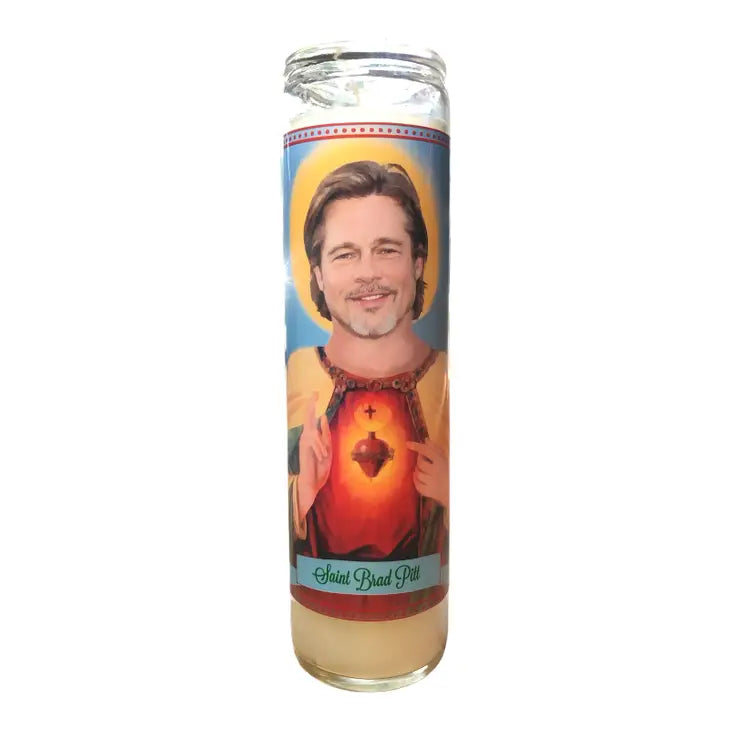 Brad Pitt Devotional Prayer Saint Candle