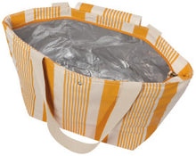 Load image into Gallery viewer, Ochre Stripe Fold-Up Fresh Tote
