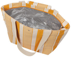 Ochre Stripe Fold-Up Fresh Tote