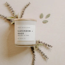Load image into Gallery viewer, Sweet Water Decor - Lavender + Sage Soy Candle White Jar 11oz
