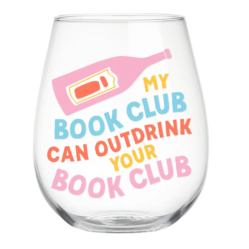 Book Club Stemless Wine Glass | My Book Club Can Outdrink