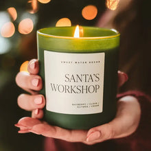 Load image into Gallery viewer, Sweet Water Decor - Santa&#39;s Workshop Soy Candle Matte Green Jar 15oz
