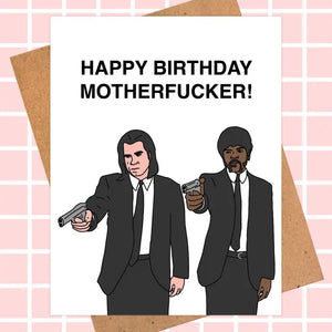 Pulp Fiction Birthday Card, John Travolta, Samuel Jackson