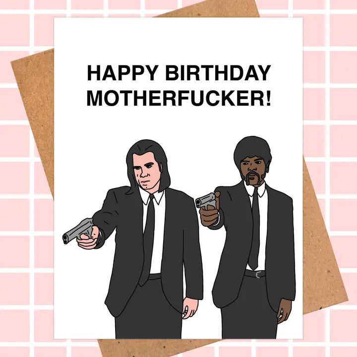 Pulp Fiction Birthday Card, John Travolta, Samuel Jackson