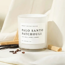 Load image into Gallery viewer, Sweet Water Decor - Palo Santo Patchouli Soy Candle White Jar 11oz
