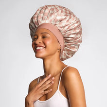 Load image into Gallery viewer, Kitsch - Oversized Satin Bonnet - Terracotta Checker
