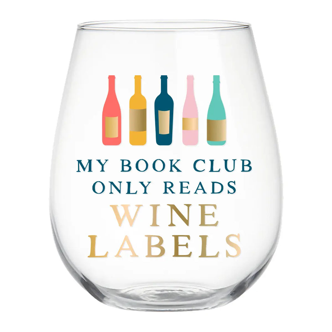 Book Club Stemless Wine Glass | My Book Club Only Reads Wine