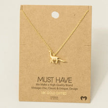 Load image into Gallery viewer, Gold Dipped Brachiosaurus Dinosaur Pendant Necklace
