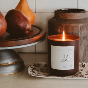 Sweet Water Decor - Fall Leaves Soy Candle Matte Jar 15oz
