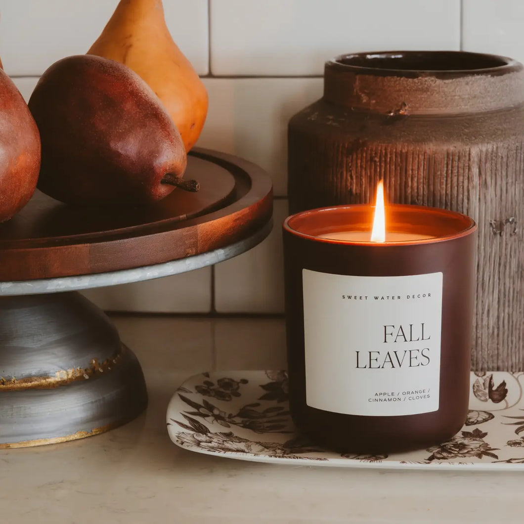 Sweet Water Decor - Fall Leaves Soy Candle Matte Jar 15oz